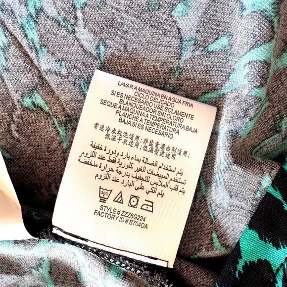 BCBGMaxAzria Leopard Print Mini Dress Sz.S Black Green Animal Print Cowl Neck - Picture 11 of 13